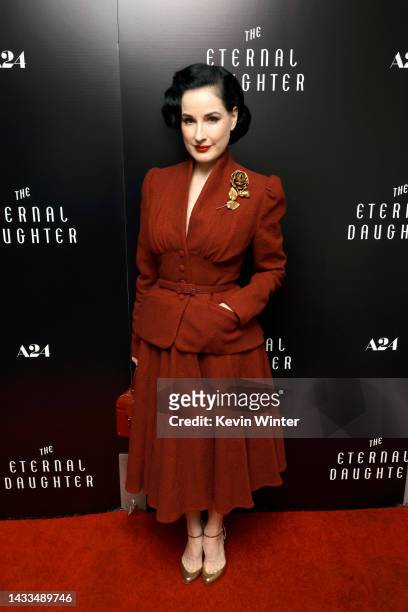 Dita Von Teese attends the Los Angeles special screening of "The Eternal Daughter" at The London West Hollywood at Beverly Hills on October 14, 2022...