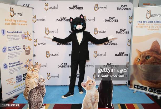 Costumed guest attends the New York Premiere of CAT DADDIES at Village East By Angelika theater on October 14, 2022 in New York City.