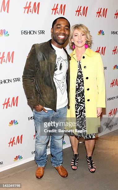Designers Nzimiro Oputa and Lisa Hunter attend the NBC "Fashion Star" event at the H&M Flagship Store on April 24, 2012 in New York City.
