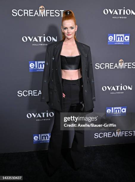 Lydia Hearst attends Screamfest LA World Premiere of The Avenue's "Slayers" at TCL Chinese 6 Theatres on October 14, 2022 in Hollywood, California.