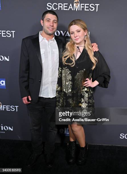 Ira Kunyansky and Abigail Breslin attend Screamfest LA World Premiere of The Avenue's "Slayers" at TCL Chinese 6 Theatres on October 14, 2022 in...