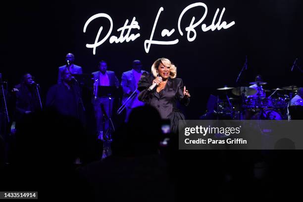 Singer Patti LaBelle performs onstage at The Fox Theatre on October 14, 2022 in Atlanta, Georgia.