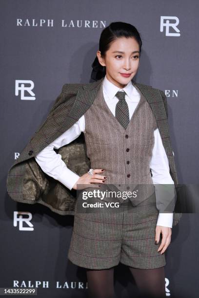 Actress Li Bingbing attends Ralph Lauren fashion show on October 14, 2022 in Shanghai, China.