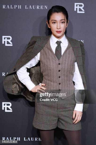 Actress Li Bingbing attends Ralph Lauren fashion show on October 14, 2022 in Shanghai, China.