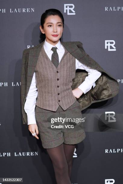 Actress Li Bingbing attends Ralph Lauren fashion show on October 14, 2022 in Shanghai, China.