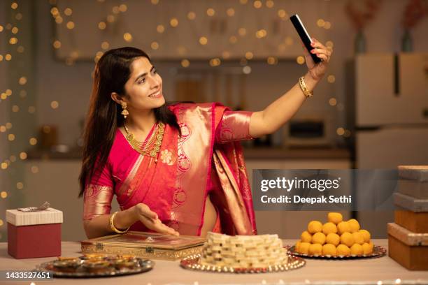 indian young woman diwali celebrate, stock photo - hindu festival preparation stock pictures, royalty-free photos & images