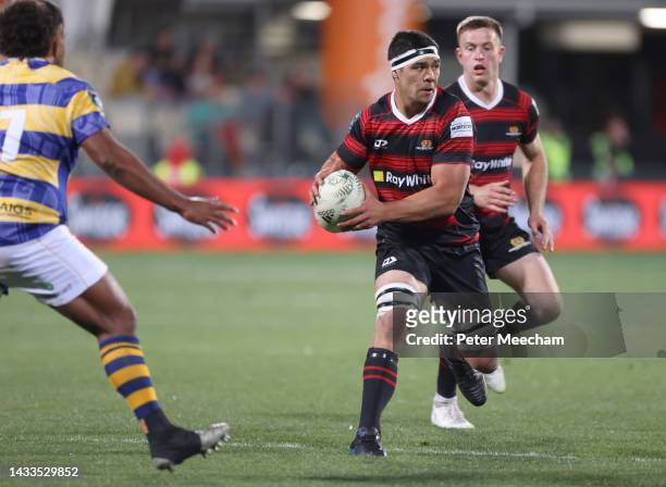 Reed Prinsep from Canterbury in action during the Bunnings NPC Semi Final match between Canterbury and Bay of Plenty at Orangetheory Stadium, on...