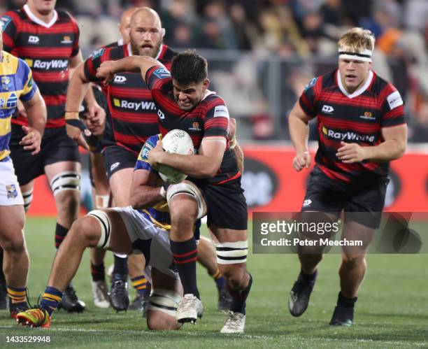Billy Harmon from Canterbury on the charge during the Bunnings NPC Semi Final match between Canterbury and Bay of Plenty at Orangetheory Stadium, on...
