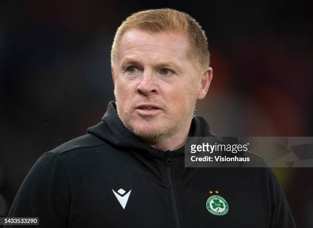 Omonia Nicosia manager Neil Lennon before the UEFA Europa League group E match between Manchester United and Omonia Nikosia at Old Trafford on...