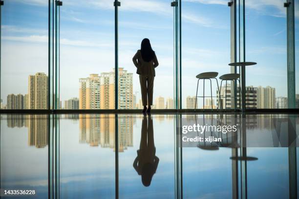 i have a big plan - business woman looking through window stock pictures, royalty-free photos & images
