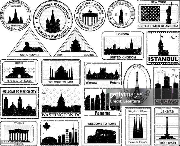 ilustraciones, imágenes clip art, dibujos animados e iconos de stock de pasaporte sellos - istanbul