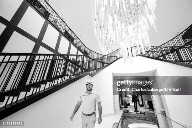 Graeme McDowell of Cleeks GC walks through the clubhouse ahead of day two of the LIV Golf Invitational - Jeddah at Royal Greens Golf & Country Club...