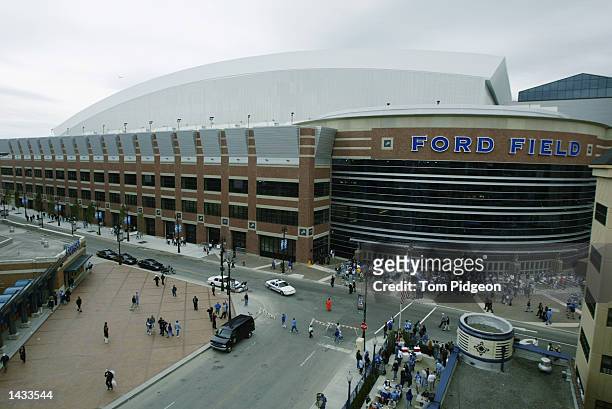 General view of Ford Field priort to the start of the NFL game between the Detroit Lions the Green Bay Packers on September 22, 2002 at Ford Field...