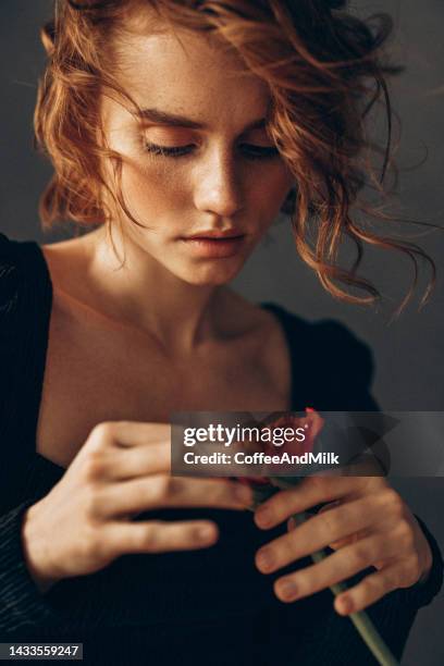 beautiful woman - redhead stock pictures, royalty-free photos & images