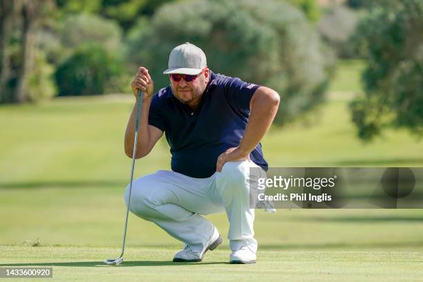 Gary Evans of England in action during Day Two of the Farmfoods European Senior Masters hosted by Peter Baker 2022 at La Manga Club on October 15,...