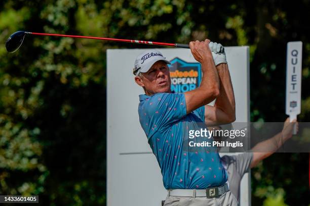 James Kingston of South Africa in action during Day Two of the Farmfoods European Senior Masters hosted by Peter Baker 2022 at La Manga Club on...