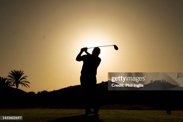 Mauricio Molina of Argentina in action during Day Two of the Farmfoods European Senior Masters hosted by Peter Baker 2022 at La Manga Club on October...