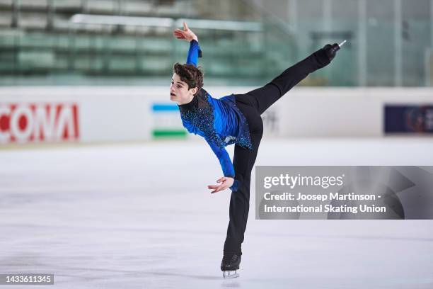 Lucas Broussard of the United States competes in the Junior Men's Free Skating during the ISU Junior Grand Prix of Figure Skating at Würth Arena on...