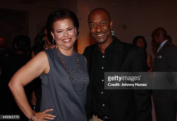 Debra Lee and Stephen Hill attend the 2012 Black Women In Entertainment Law Foundation Gala Cocktail Reception and Fundraiser at Midtown Loft &...