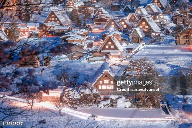 the historic villages of shirakawa-go - shirakawa go stock pictures, royalty-free photos & images