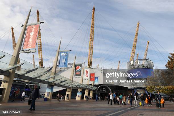 General view outside The O2 Arena ahead of the Shields vs Marshall Boxxer fight night which is the first women's only boxing card in the UK on...