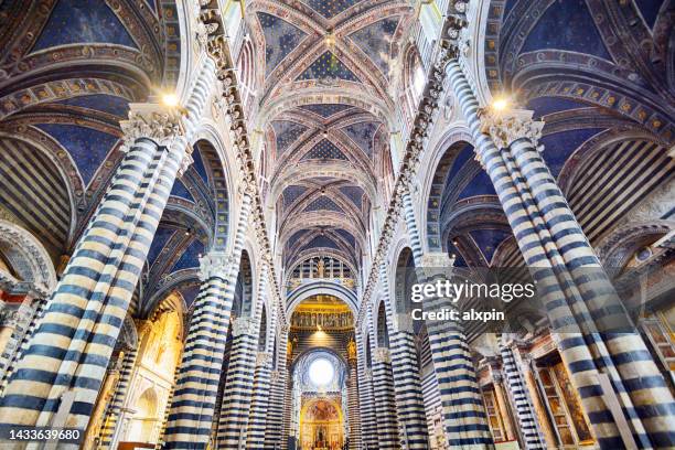 siena cathedral, italy - kathedraal van siena stockfoto's en -beelden
