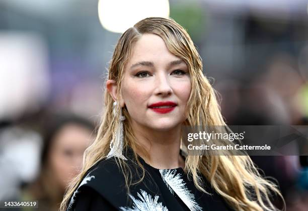 Haley Bennett attends the "Till" UK premiere during the 66th BFI London Film Festival at The Royal Festival Hall on October 15, 2022 in London,...