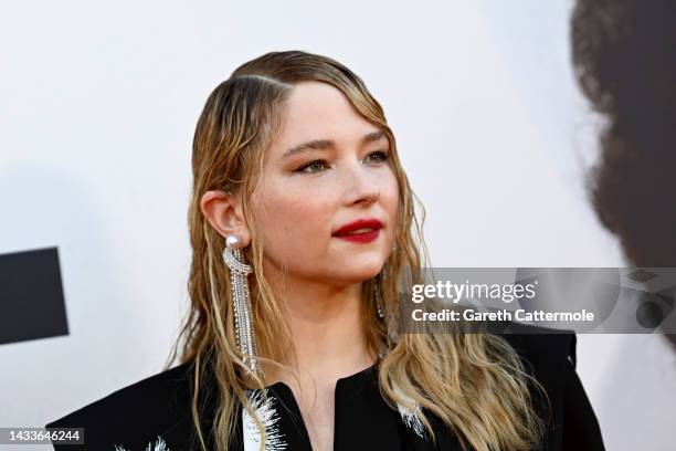 Haley Bennett attends the "Till" UK premiere during the 66th BFI London Film Festival at The Royal Festival Hall on October 15, 2022 in London,...