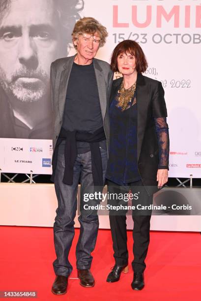 Etienne Chatiliez and Sabine Azema attend the Opening Ceremony during the 14th Film Festival Lumiere on October 15, 2022 in Lyon, France.