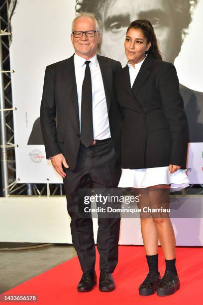 Thierry Frémaux and Leïla Bekthi attend the Opening Ceremony during the 14th Film Festival Lumiere on October 15, 2022 in Lyon, France.