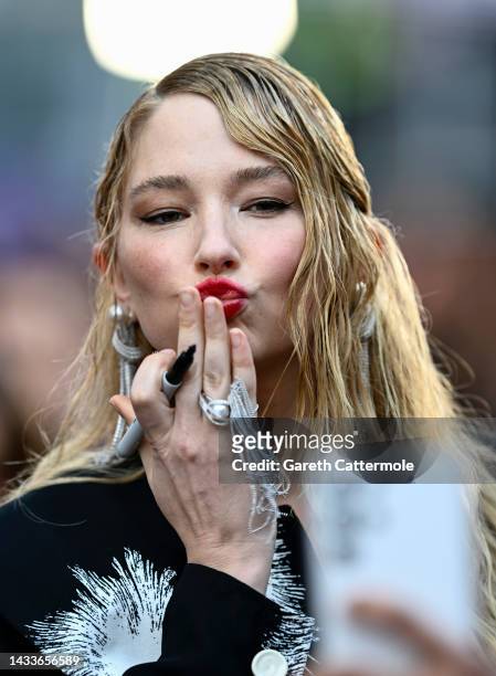 Haley Bennett attends the "Till" UK premiere during the 66th BFI London Film Festival at The Royal Festival Hall on October 15, 2022 in London,...