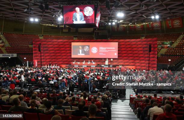 Oliver Kahn CEO of Bayern Muenchen during the annual general meeting of football club FC Bayern Muenchen at Audi Dome on October 15, 2022 in Munich,...