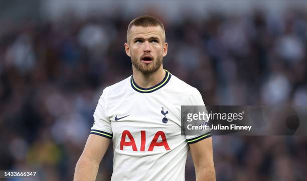 Eric Dier of Spurs in action during the Premier League match between Tottenham Hotspur and Everton FC at Tottenham Hotspur Stadium on October 15,...