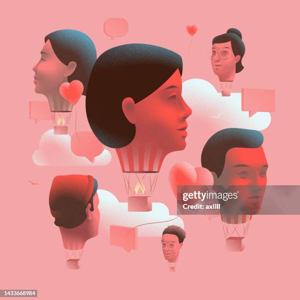 online-dating-leute chat-dating-app - ethereal stock-grafiken, -clipart, -cartoons und -symbole