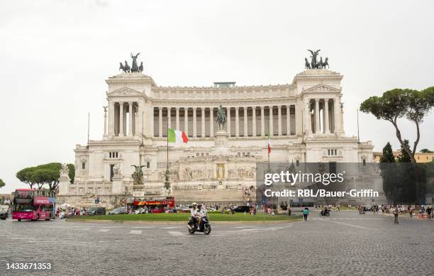 General view of The Victor Emmanuel II National Monument in Rome, Italy on September 21, 2022 in Rome, Italy.