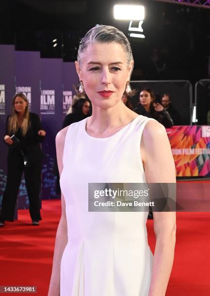 Gina McKee attends the European Premiere of "My Policeman" during the 66th BFI London Film Festival at The Royal Festival Hall on October 15, 2022 in...