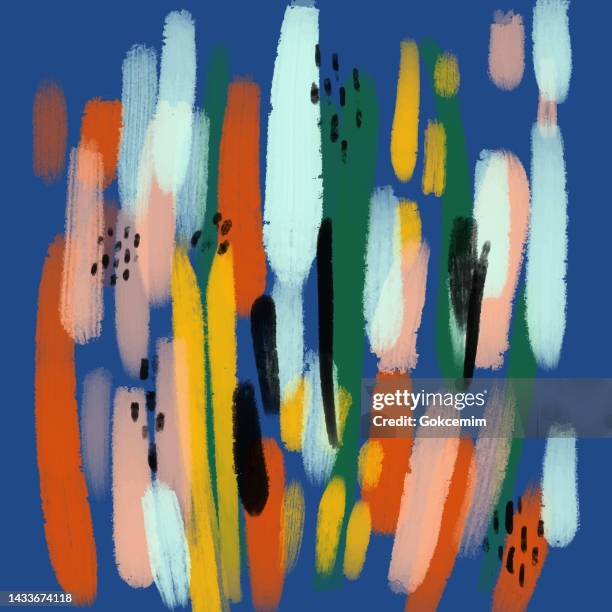 abstract trendy hand drawn pattern with color brush strokes. brush strokes, grunge, sketch, graffiti, paint, watercolor, sketch - crayon-scribble stock illustrations