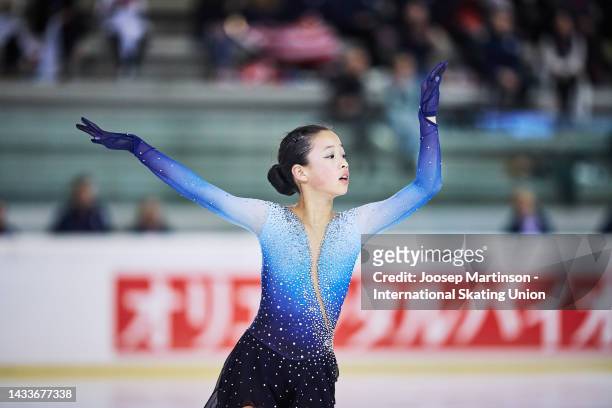 Sherry Zhang of the United States competes in the Junior Women's Free Skating during the ISU Junior Grand Prix of Figure Skating at Würth Arena on...
