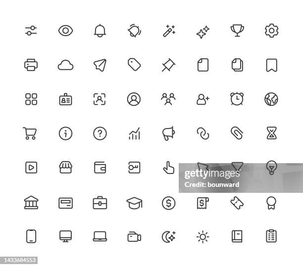 small user interface line icons. editable stroke. - log in stock illustrations