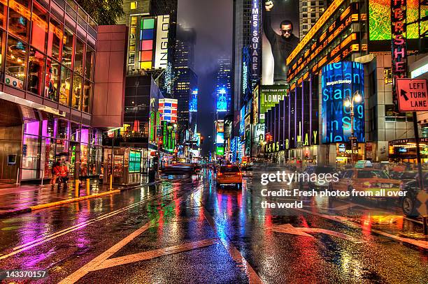 times square at night - times square stock pictures, royalty-free photos & images