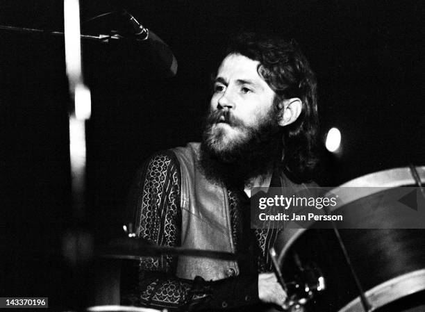 Levon Helm from The Band performing live onstage in Copenhagen, Denmark on 27th May 1971.