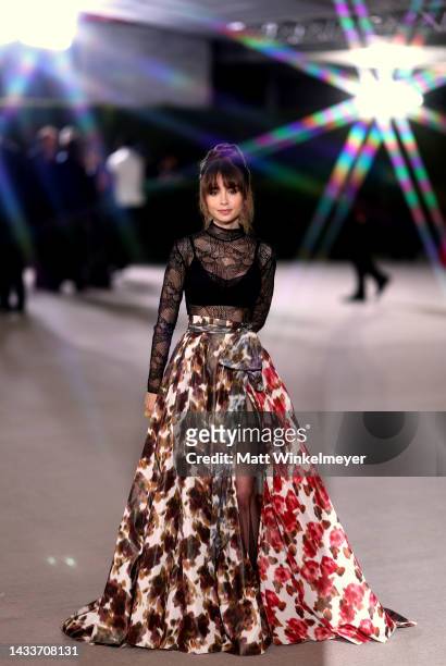 Lily Collins attends the 2nd Annual Academy Museum Gala at Academy Museum of Motion Pictures on October 15, 2022 in Los Angeles, California.