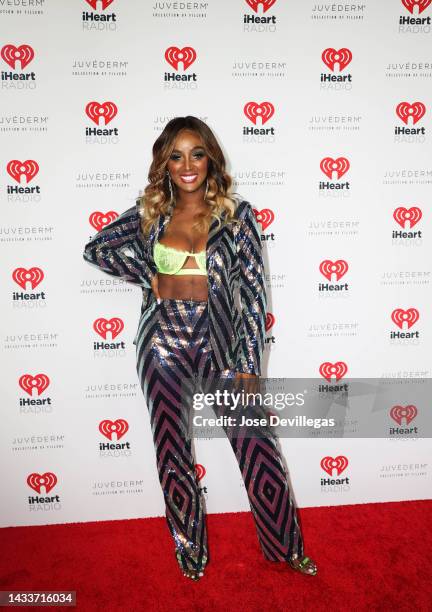 Amara La Negra seen on red carpet at the 2022 iHeartRadio Fiesta Latina at FTX Arena on October 15, 2022 in Miami, Florida.