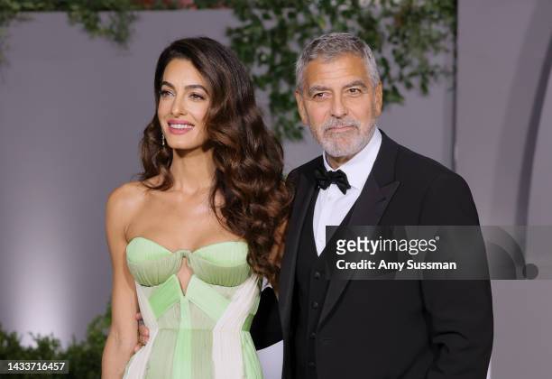 Amal Clooney and George Clooney attend the 2nd Annual Academy Museum Gala at Academy Museum of Motion Pictures on October 15, 2022 in Los Angeles,...