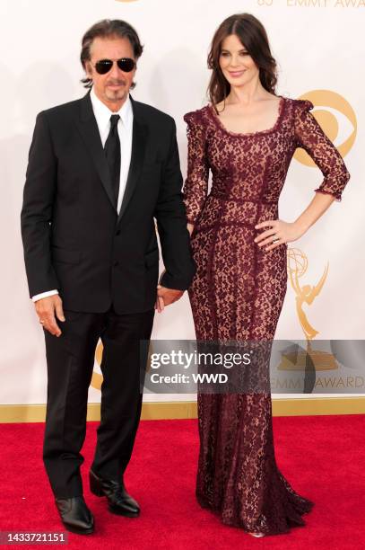 Al Pacino and Lucila Sola attend the 65th annual Primetime Emmy Awards at Nokia Theatre.