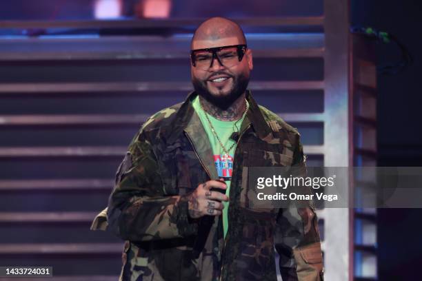 Puerto Rican singer Farruko performs on stage during the iHeartRadio Fiesta Latina at FTX Arena on October 15, 2022 in Miami, Florida.