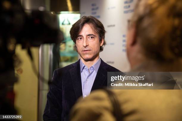 Director Noah Baumbach gives an interview at the premiere of "White Noise" at 45th Mill Valley Film Festival at Smith Rafael Film Center on October...