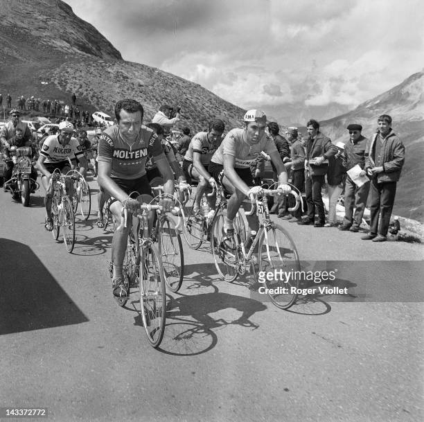 Tour de France, From left to right: Roger Pingeon, French racing cyclist, Franco Vianelli, Felice Gimondi, Italian racing cyclists, and Eddy Merckx,...