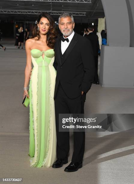 Amal Clooney and George Clooney arrives at the 2nd Annual Academy Museum Gala at Academy Museum of Motion Pictures on October 15, 2022 in Los...