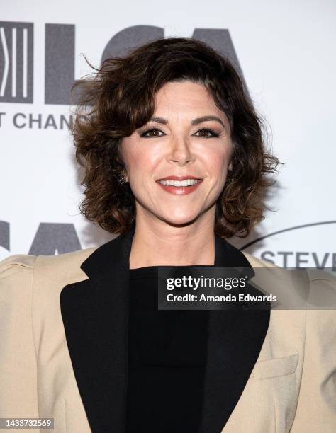 Actress Amy Pietz attends the Last Chance For Animals 2022 Compassion Gala at The Beverly Hilton on October 15, 2022 in Beverly Hills, California.